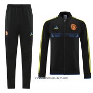 Chandal de Chaqueta del Manchester United 21-22 Negro y Azul
