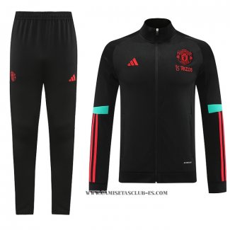 Chandal de Chaqueta del Manchester United Nino 23-24 Negro