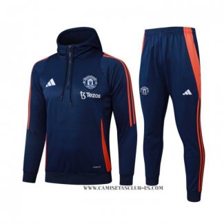 Chandal de Sudadera del Manchester United Nino 24-25 Azul
