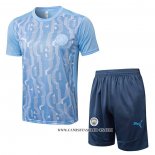 Chandal del Manchester City 24-25 Manga Corta Azul - Pantalon Corto