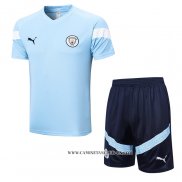 Chandal del Manchester City 22-23 Manga Corta Azul - Pantalon Corto