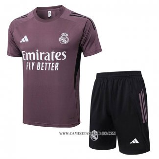 Chandal del Real Madrid 25-26 Manga Corta Purpura - Pantalon Corto