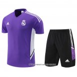 Chandal del Real Madrid 22-23 Manga Corta Purpura - Pantalon Corto