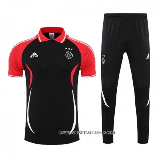 Conjunto Polo del Ajax 22-23 Negro y Rojo