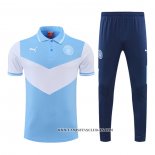 Conjunto Polo del Manchester City 22-23 Azul y Blanco