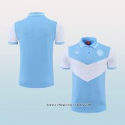 Camiseta Polo del Manchester City 22-23 Azul y Blanco