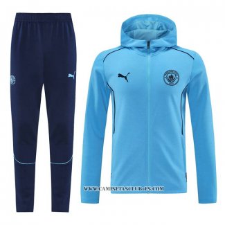 Chandal con Capucha del Manchester City 24-25 Azul