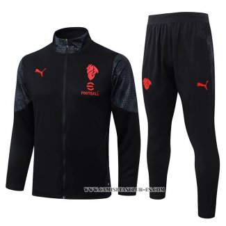 Chandal de Chaqueta del AC Milan Nino 25-26 Negro