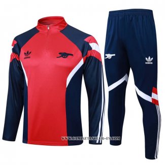 Chandal de Sudadera del Arsenal Nino 24-25 Rojo Azul