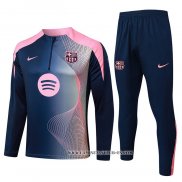 Chandal de Sudadera del Barcelona Nino 25-26 Azul Rosa