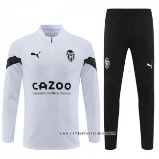 Chandal de Sudadera del Valencia 22-23 Blanco