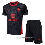 Chandal del AC Milan 25-26 Manga Corta Negro - Pantalon Corto