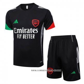 Chandal del Arsenal 25-26 Manga Corta Negro - Pantalon Corto
