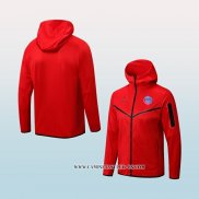 Chaqueta con Capucha del Paris Saint-Germain Jordan 22-23 Rojo