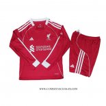 Camiseta Primera Liverpool Nino 25-26 Manga Larga