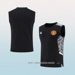 Camiseta de Entrenamiento Manchester United 22-23 Sin Mangas Negro
