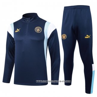 Chandal de Sudadera del Manchester City 23-24 Azul Oscuro