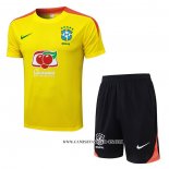 Chandal del Brasil 25-26 Manga Corta Amarillo - Pantalon Corto