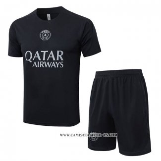 Chandal del Paris Saint-Germain Jordan 25-26 Manga Corta Negro - Pantalon Corto