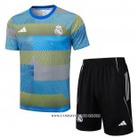 Chandal del Real Madrid 25-26 Manga Corta Azul Verde - Pantalon Corto