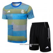 Chandal del Real Madrid 25-26 Manga Corta Azul Verde - Pantalon Corto