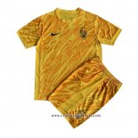 Camiseta Francia Portero Nino 2024 Amarillo