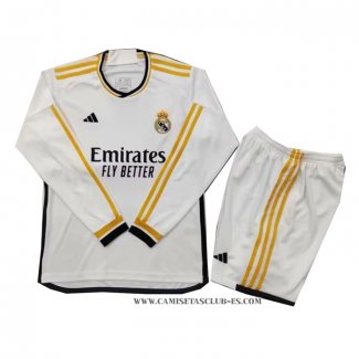 Camiseta Primera Real Madrid Nino 23-24 Manga Larga