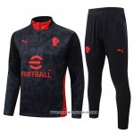 Chandal de Sudadera del AC Milan Nino 25-26 Negro