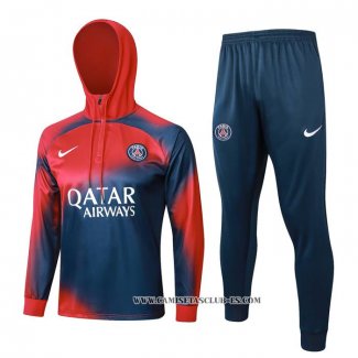 Chandal de Sudadera del Paris Saint-Germain Nino 23-24 Rojo y Azul