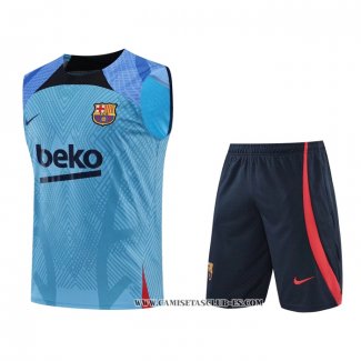 Chandal del Barcelona 22-23 Sin Mangas Azul