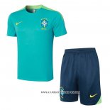 Chandal del Brasil 24-25 Manga Corta Verde - Pantalon Corto