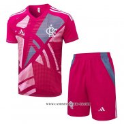 Chandal del Flamengo 25-26 Manga Corta Rosa - Pantalon Corto