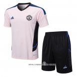 Chandal del Manchester United 22-23 Manga Corta Rosa - Pantalon Corto