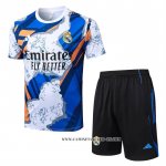 Chandal del Real Madrid 25-26 Manga Corta Azul - Pantalon Corto Blanco