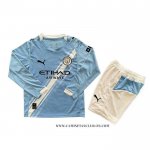 Camiseta Primera Manchester City Nino 25-26 Manga Larga