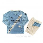 Camiseta Primera Manchester City Nino 25-26 Manga Larga