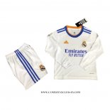 Camiseta Primera Real Madrid Nino 21-22 Manga Larga
