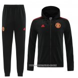 Chandal con Capucha del Manchester United 22-23 Negro