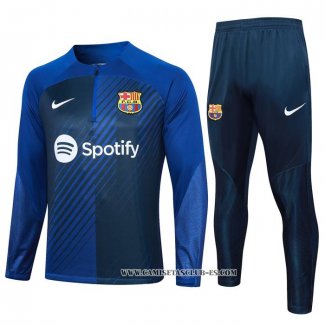 Chandal de Sudadera del Barcelona 23-24 Azul Oscuro