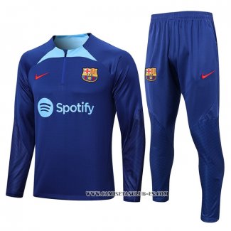 Chandal de Sudadera del Barcelona Nino 22-23 Azul