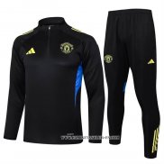 Chandal de Sudadera del Manchester United Nino 25-26 Amarillo Negro
