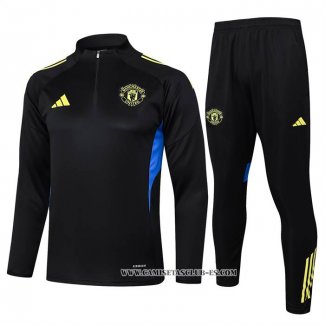 Chandal de Sudadera del Manchester United Nino 25-26 Amarillo Negro