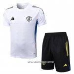 Chandal del Manchester United 25-26 Manga Corta Blanco - Pantalon Corto