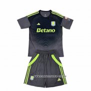 Camiseta Aston Villa Portero Nino 25-26 Negro