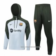 Chandal de Sudadera del Barcelona 23-24 Gris Claro