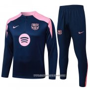 Chandal de Sudadera del Barcelona Nino 25-26 Azul Rosa