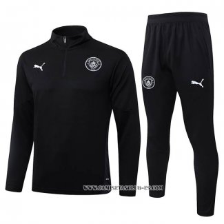 Chandal de Sudadera del Manchester City Nino 25-26 Negro