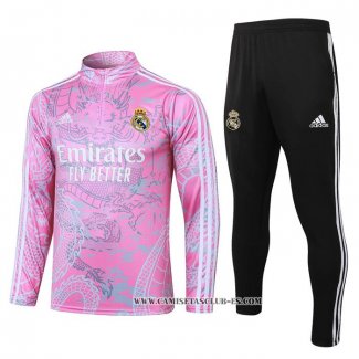 Chandal de Sudadera del Real Madrid Nino 23-24 Rosa