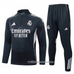 Chandal de Sudadera del Real Madrid Nino 25-26 Gris Oscuro
