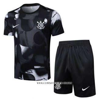 Chandal del Corinthians 25-26 Manga Corta Negro - Pantalon Corto